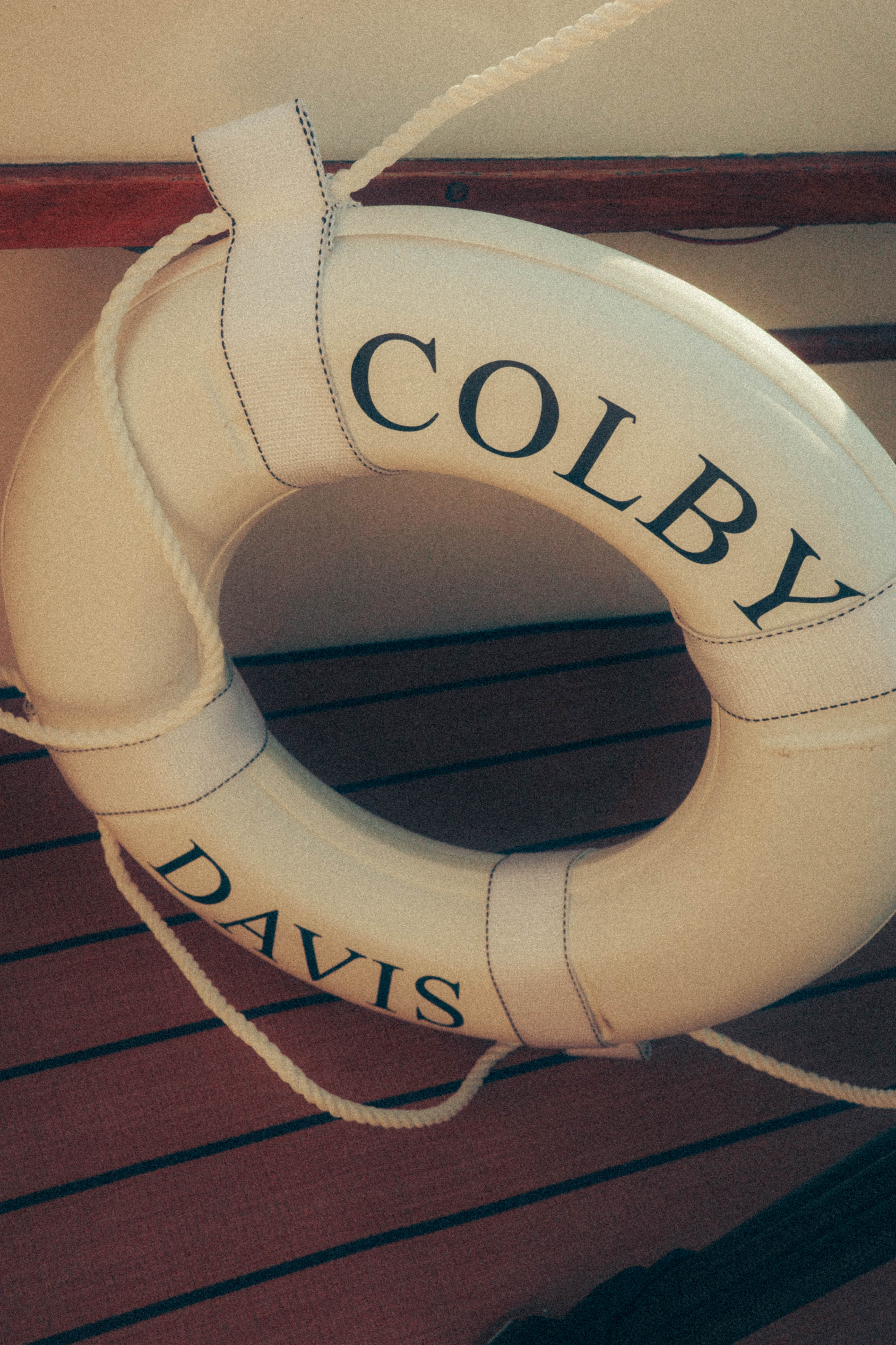Colby Davis of Boston shopping bags